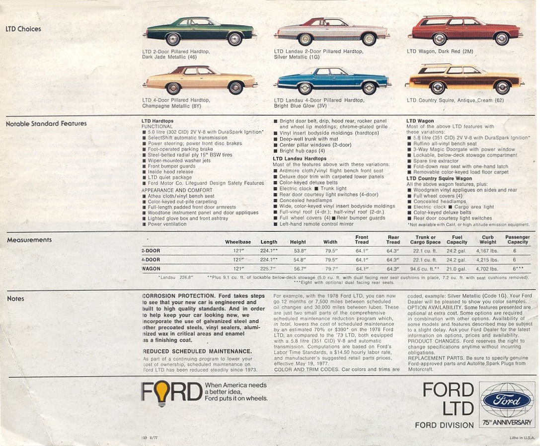 1978 Ford LTD Brochure Page 5
